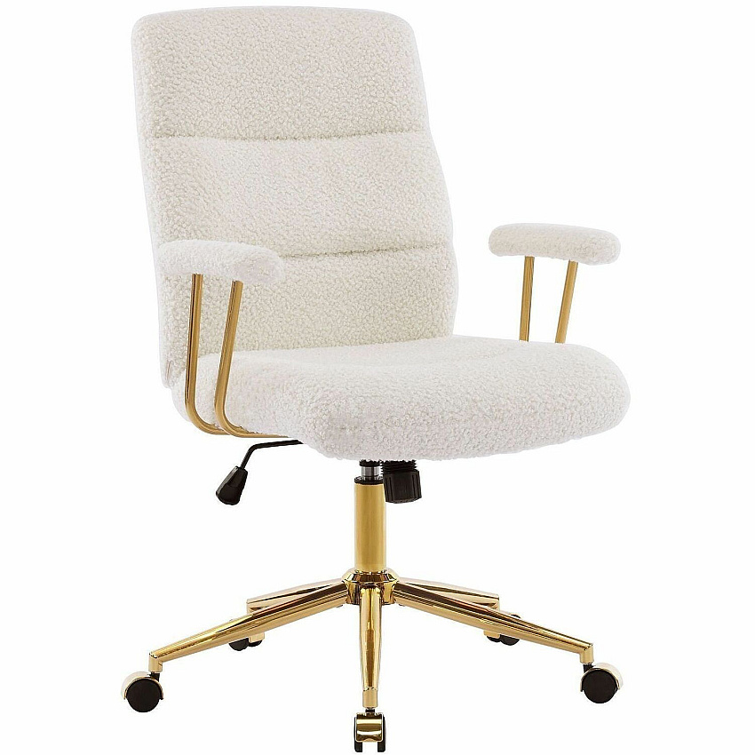 Techni Mobili Textured Boucle Office Chair (3270CWHT)