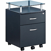 Techni Mobili Rolling Glass-Top Filing Cabinet (S06GPH06)