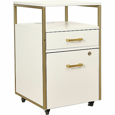 Techni Mobili Modern Rolling Filing Cabinet (S19WHT)