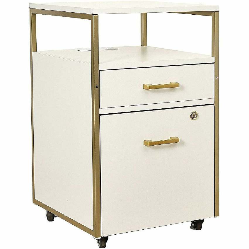 Techni Mobili Modern Rolling Filing Cabinet (S19WHT)