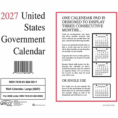 Unicor Monthly Wall Calendar (6649511)