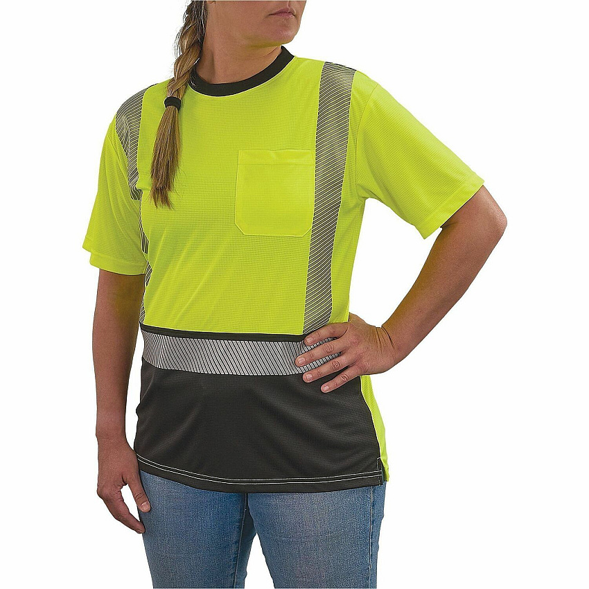 ergodyne Women's Performance Hi-Vis T-Shirt - Type R, Class 2, Black Bottom (22314)