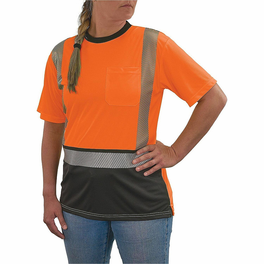 ergodyne Women's Performance Hi-Vis T-Shirt - Type R, Class 2, Black Bottom (22327)