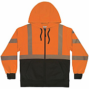 ergodyne GloWear 8318BK Hi-Vis Hooded Zip-Up Sweatshirt (23074)