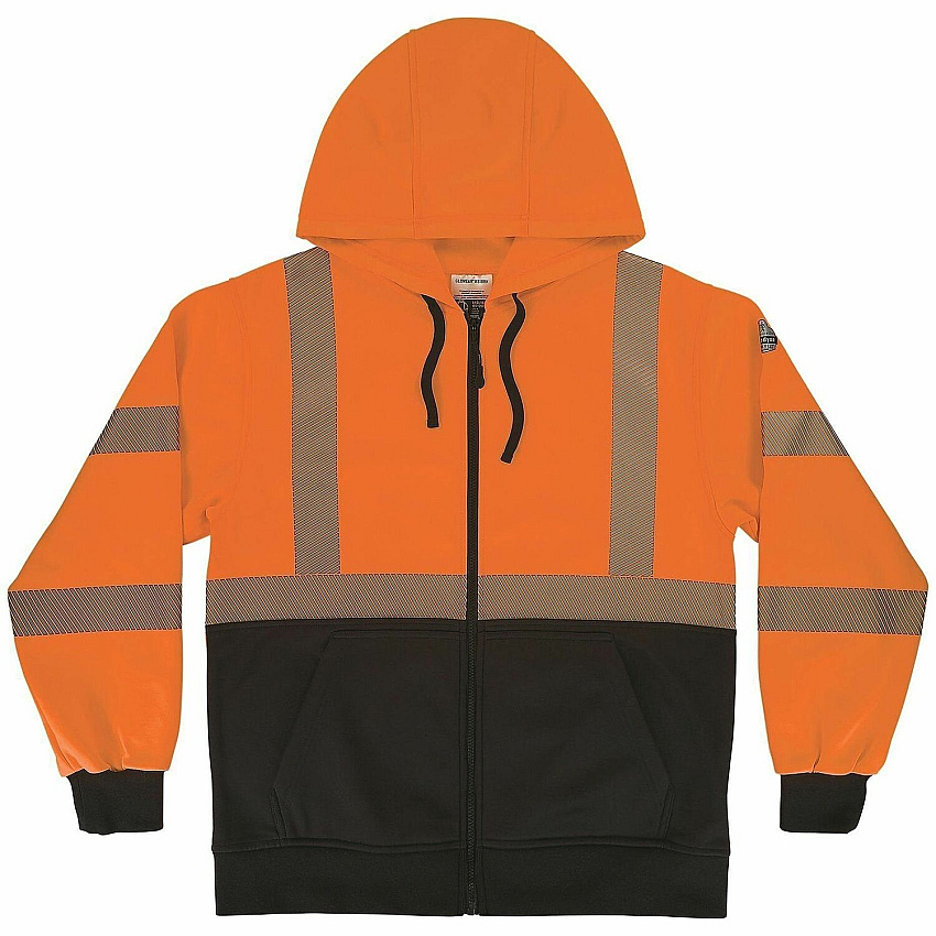 ergodyne GloWear 8318BK Hi-Vis Hooded Zip-Up Sweatshirt (23074)