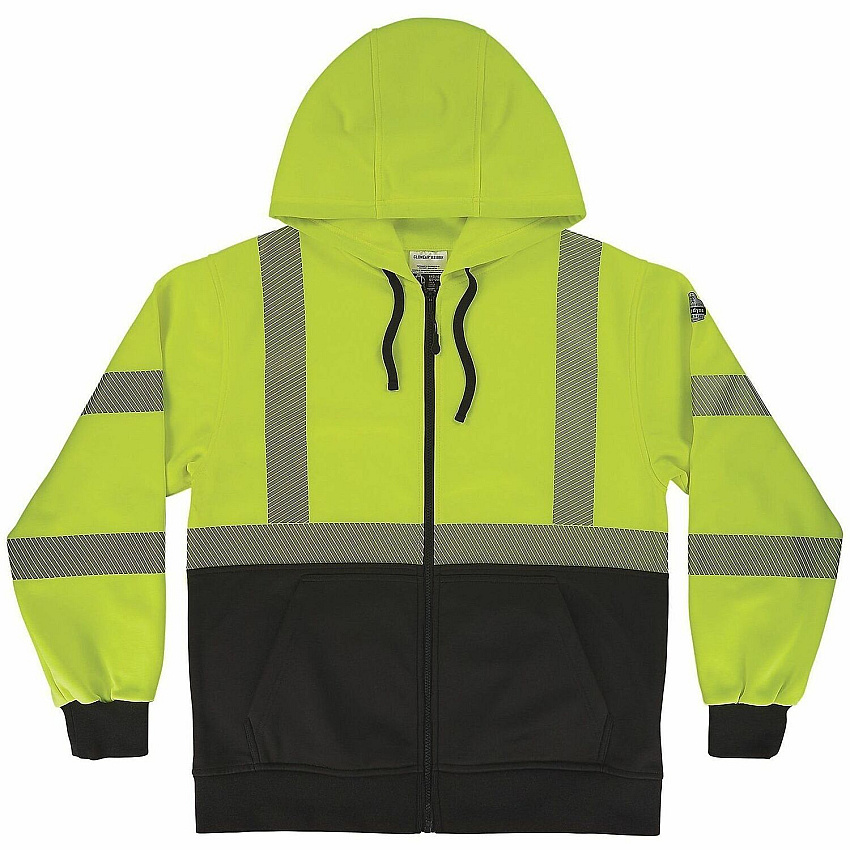 ergodyne GloWear 8318BK Hi-Vis Hooded Zip-Up Sweatshirt (23063)