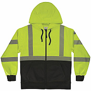 ergodyne GloWear 8318BK Hi-Vis Hooded Zip-Up Sweatshirt (23066)