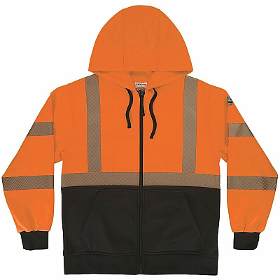 ergodyne GloWear 8318BK Hi-Vis Hooded Zip-Up Sweatshirt (23073)