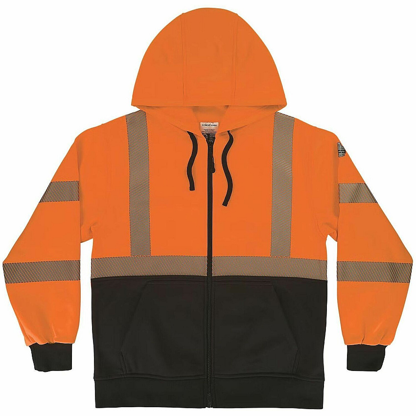 ergodyne GloWear 8318BK Hi-Vis Hooded Zip-Up Sweatshirt (23073)