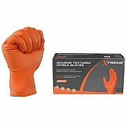 Ammex Xtreme Industrial Orange Powder-Free Nitrile Gloves (XODN49100)