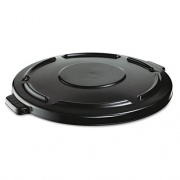 Rubbermaid Commercial Vented Round BRUTE Lid, 24.5 dia x 1.5h, Black (264560BLA)