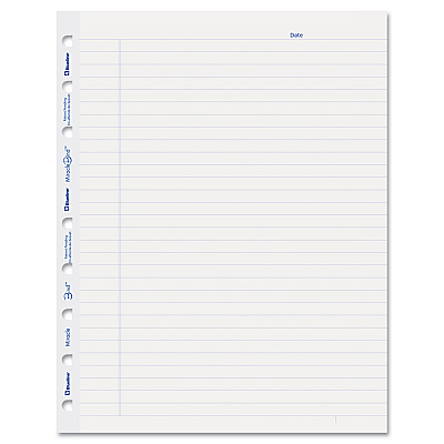 Blueline MiracleBind Ruled Paper Refill Sheets for all MiracleBind Notebooks and Planners, 9.25 x 7.25, White/Blue Sheets, Undated (REDAFR9050R)