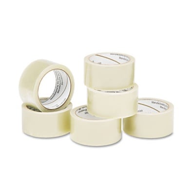 AbilityOne 7510015796871 SKILCRAFT Economy Package Sealing Tape, 3" Core, 2" x 55 yds, Clear, 6/Pack