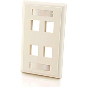 C2G 4-port Keystone Wallplate White (03413)