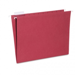 AbilityOne 7530013649500 SKILCRAFT Hanging File Folder, Letter Size, 1/5-Cut Tabs, Red, 25/Box