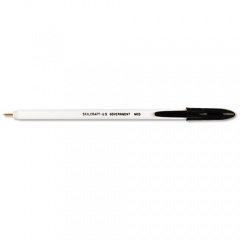 AbilityOne 7520010589978 SKILCRAFT Ballpoint Pen, Stick, Medium 1 mm, Black Ink, White Barrel, Dozen