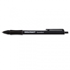 AbilityOne 7520015425943 SKILCRAFT EconoGard Ballpoint Pen, Retractable, Medium 1 mm, Black Ink, Black Barrel, Dozen
