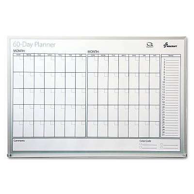 AbilityOne 7520012239897, SKILCRAFT Dry Erase 60-Day Planner, 36 x 24, White Surface, Aluminum Frame