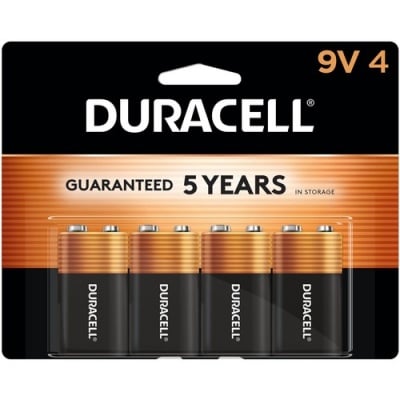 Duracell Coppertop Alkaline 9V Batteries (MN16RT4Z)