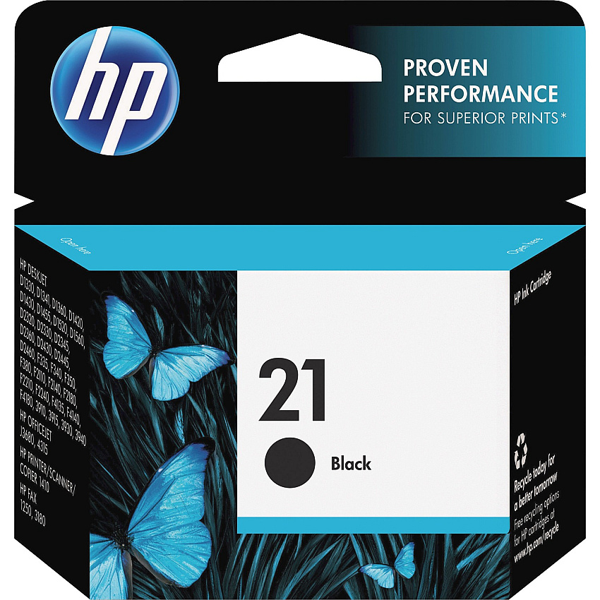 HP 21 (HEWC9351AN) Original Inkjet Ink Cartridge - Black - 1 Each
