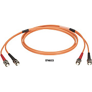 Black Box Om2 50/125 Multimode Fiber Optic Patch Cable - Ofnr Pvc, St To St, Orange, 1-m (3.2-ft.) (EFN6023001M)