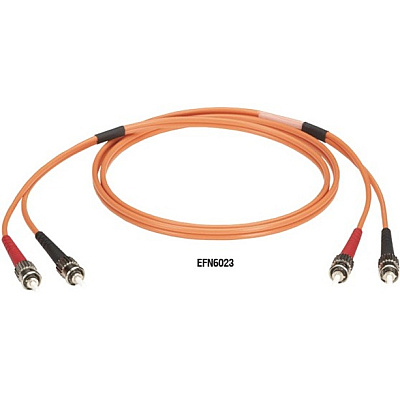 Black Box Om2 50/125 Multimode Fiber Optic Patch Cable - Ofnr Pvc, St To St, Orange, 1-m (3.2-ft.) (EFN6023001M)