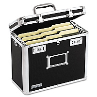Vaultz Locking File Chest, Letter Files, 13.75" x 7.25" x 12.25", Black (IDEVZ01187)
