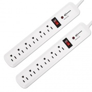 Innovera Surge Protector, 6 AC Outlets, 4 ft Cord, 540 J, White, 2/Pack (71653)