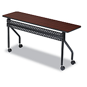 Iceberg OfficeWorks Mobile Training Table, Rectangular, 60" x 18" x 29", Mahogany/Black (ICE68058)