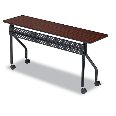 Iceberg OfficeWorks Mobile Training Table, Rectangular, 60" x 18" x 29", Mahogany/Black (ICE68058)