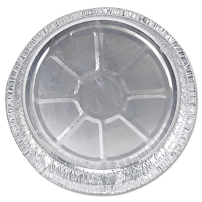 HFA Round Aluminum Container with Lid, 48 oz, 9" Diameter, Silver, 500/Carton (HFA204630)
