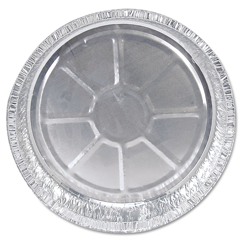 HFA Round Aluminum Container with Lid, 48 oz, 9" Diameter, Silver, 500/Carton (HFA204630)