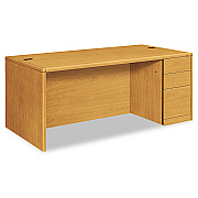 HON 10700 Series Single Pedestal Desk with Full-Height Pedestal on Right, 72" x 36" x 29.5", Harvest (HON10787RCC)