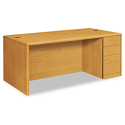 HON 10700 Series Single Pedestal Desk with Full-Height Pedestal on Right, 72" x 36" x 29.5", Harvest (HON10787RCC)