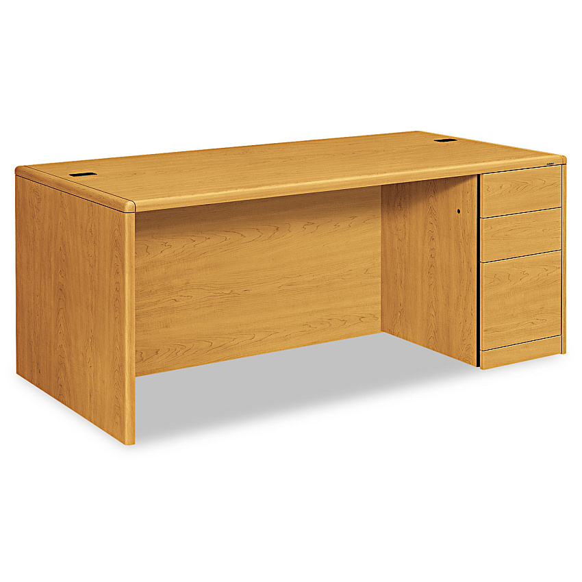 HON 10700 Series Single Pedestal Desk with Full-Height Pedestal on Right, 72" x 36" x 29.5", Harvest (HON10787RCC)