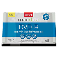 Maxell DVD Recordable Media - DVD-R - 16x - 4.70 GB - 50 Pack Spindle (MAX638011)