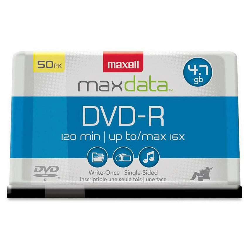 Maxell DVD Recordable Media - DVD-R - 16x - 4.70 GB - 50 Pack Spindle (MAX638011)
