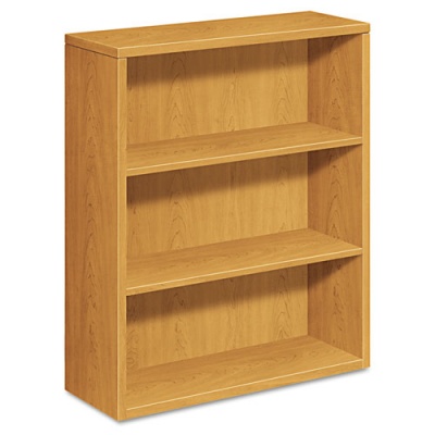 HON 10500 Series Laminate Bookcase, Three-Shelf, 36w x 13.13d x 43.38h, Harvest (105533CC)