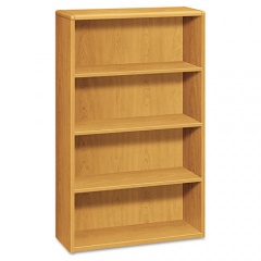 HON 10700 Series Wood Bookcase, Four-Shelf, 36w x 13.13d x 57.13h, Harvest (10754CC)