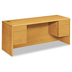 HON 10700 Kneespace Credenza, 3/4 Height Pedestals, 72w x 24d x 29.5h, Harvest (HON10743CC)