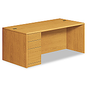 HON 10700 Series Single Pedestal Desk with Full-Height Pedestal on Left, 72" x 36" x 29.5", Harvest (HON10788LCC)