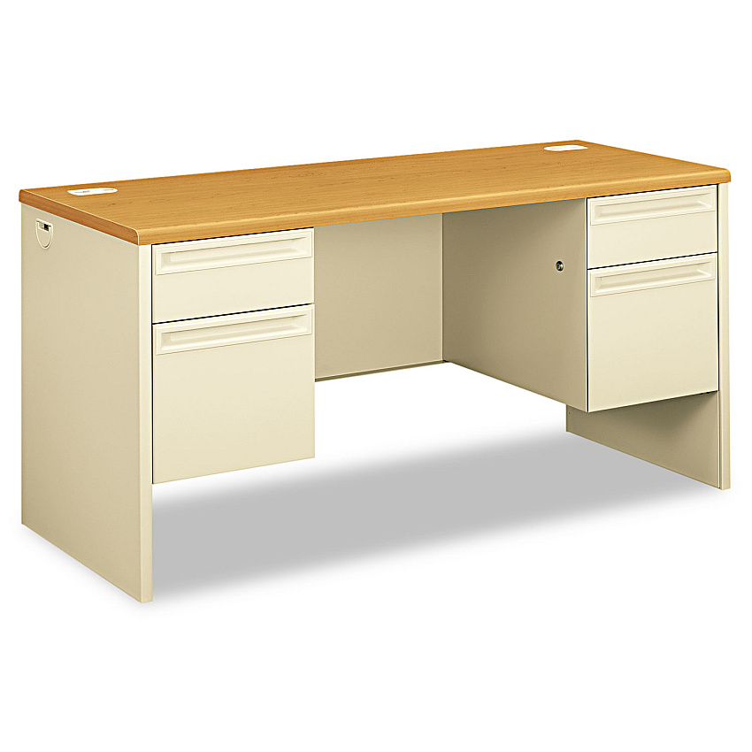 HON 38000 Series Kneespace Credenza, 60w x 24d x 29.5h, Harvest/Putty (HON38852CL)