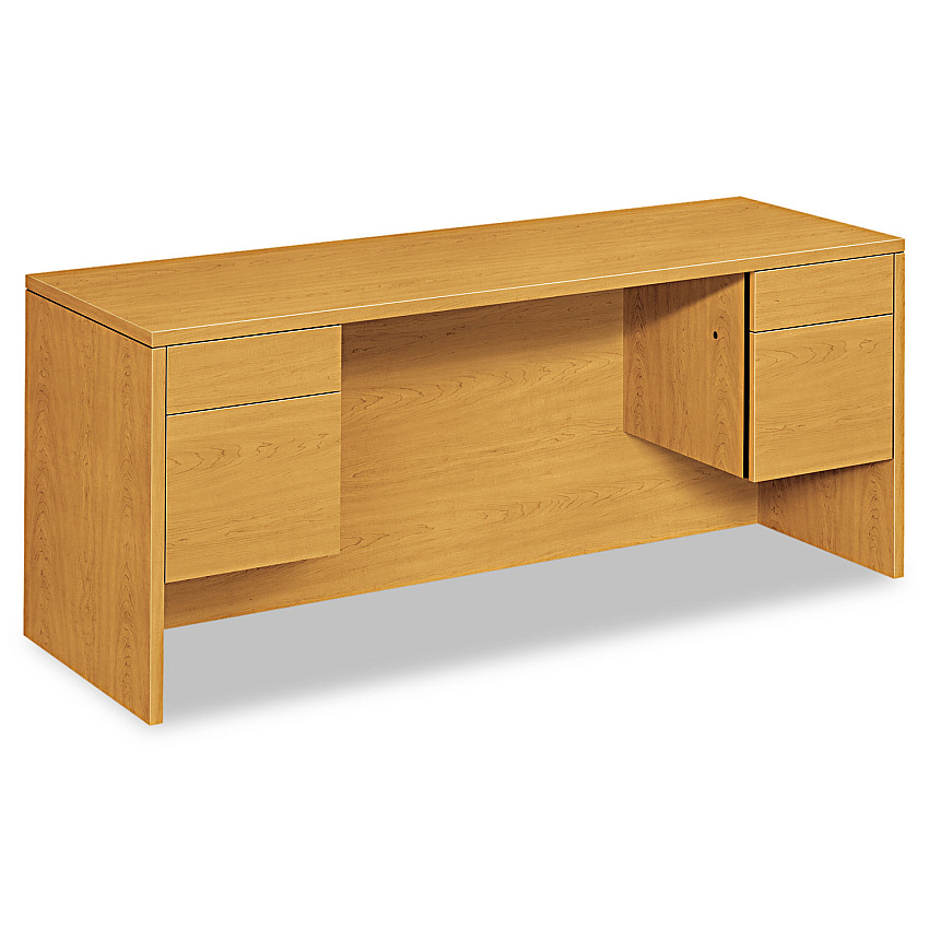 HON 10500 Series Kneespace Credenza With 3/4-Height Pedestals, 72w x 24d x 29.5h, Harvest (HON10543CC)