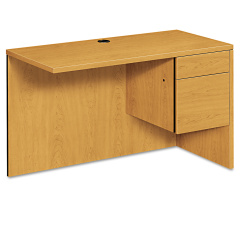 HON 10500 Series L Workstation Return, 3/4 Height Right Ped, 48w x 24d x 29.5h, Harvest (10515RCC)