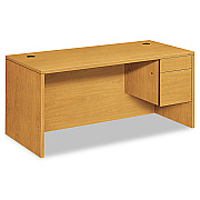 HON 10500 Series "L" Workstation Right Pedestal Desk, 66" x 30" x 29.5", Harvest (HON10583RCC)