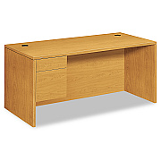 HON 10500 Series "L" Workstation Single Pedestal Desk, 66" x 30" x 29.5", Harvest (HON10584LCC)