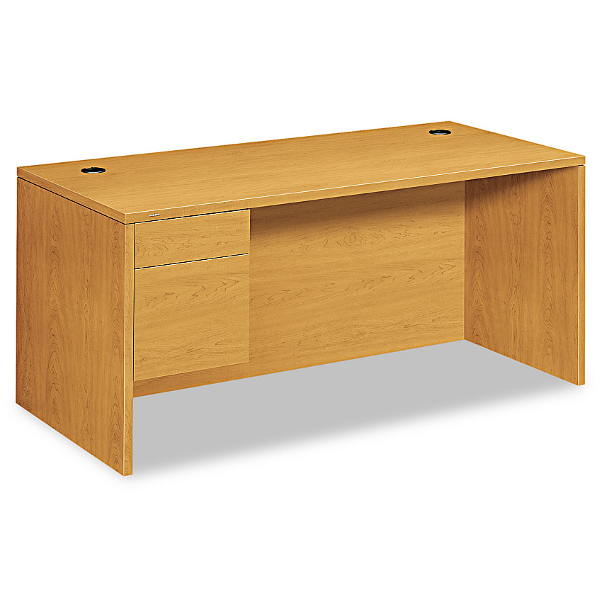 HON 10500 Series "L" Workstation Single Pedestal Desk, 66" x 30" x 29.5", Harvest (HON10584LCC)