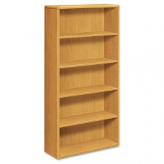HON 10700 Series Wood Bookcase, Five-Shelf, 36w x 13.13d x 71h, Harvest (10755CC)