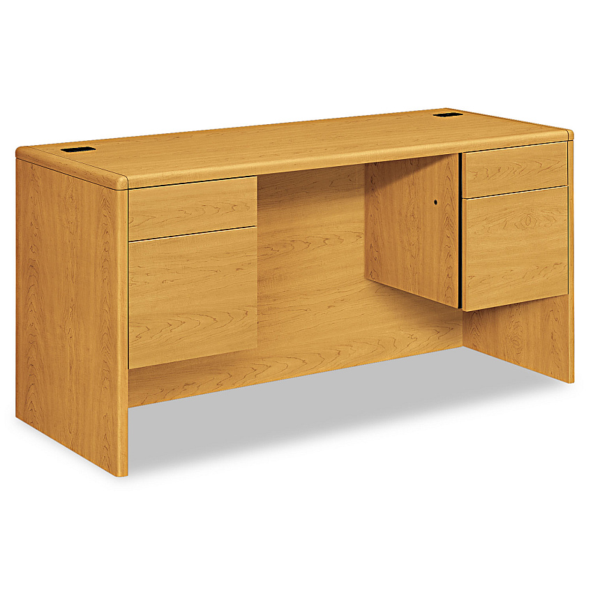 HON 10700 Kneespace Credenza, 3/4 Height Pedestals, 60w x 24d x 29.5h, Harvest (HON10765CC)