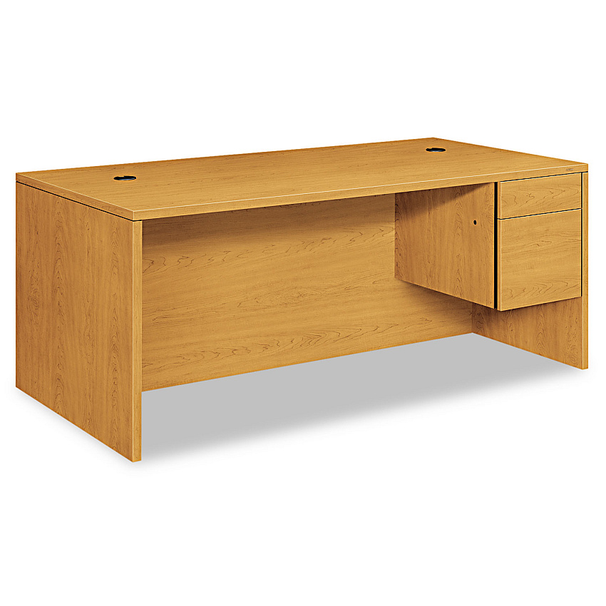 HON 10500 Series "L" Workstation Right Pedestal Desk with 3/4 Height Pedestal, 72" x 36" x 29.5", Harvest (HON10585RCC)